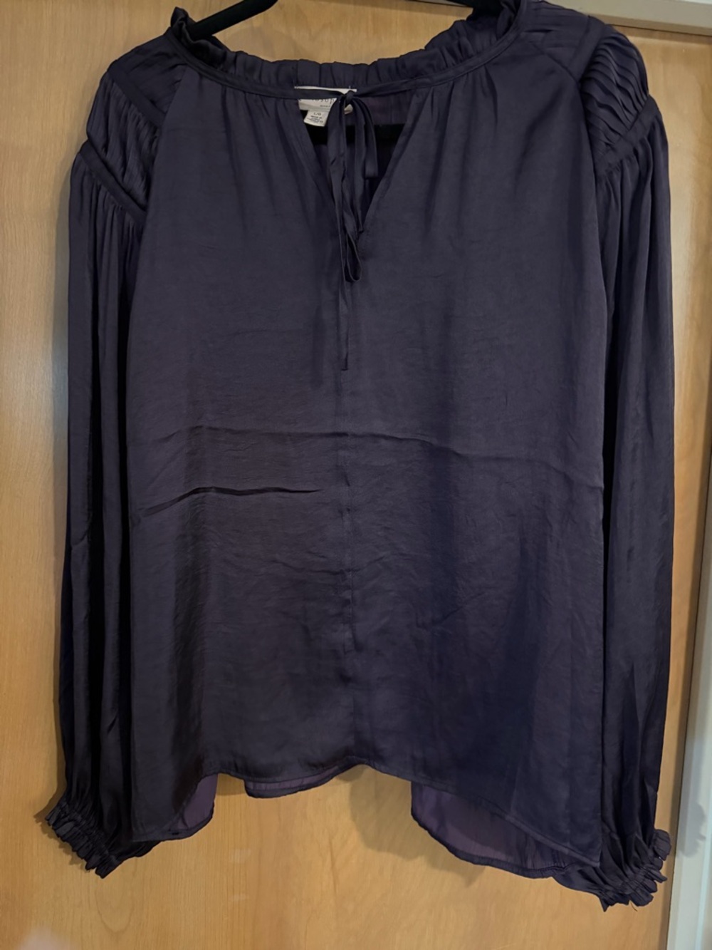 Philosophy Deep Purple Long-Sleeve Peasant Blouse